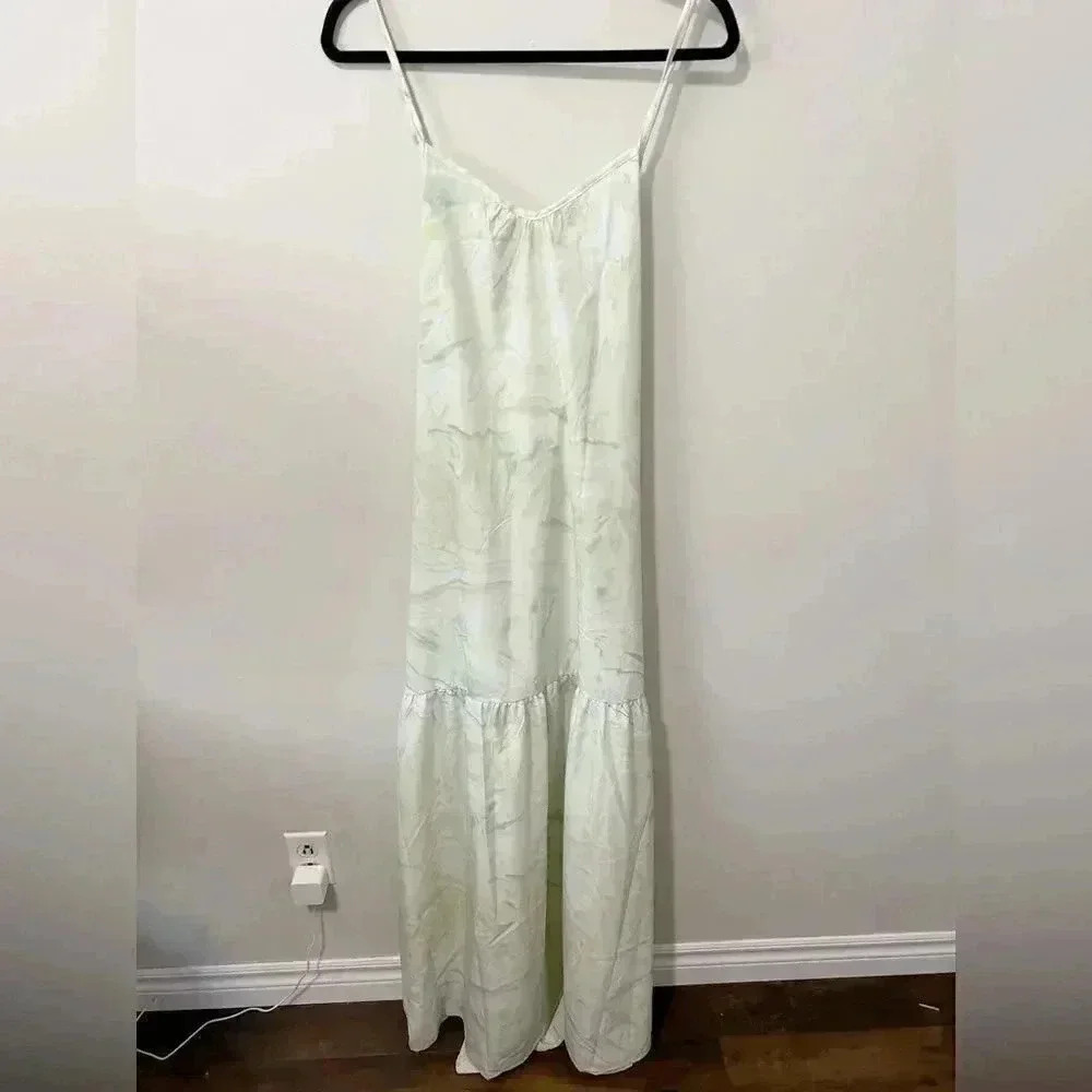 NWT Vacancy Maxi Dress Ice Dye/Green Tie Dye L - Picture 3 of 8